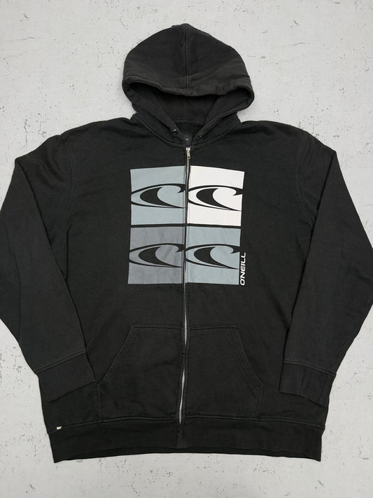O'Neill Zip-Hoodie Schwarz Vorderseite Print