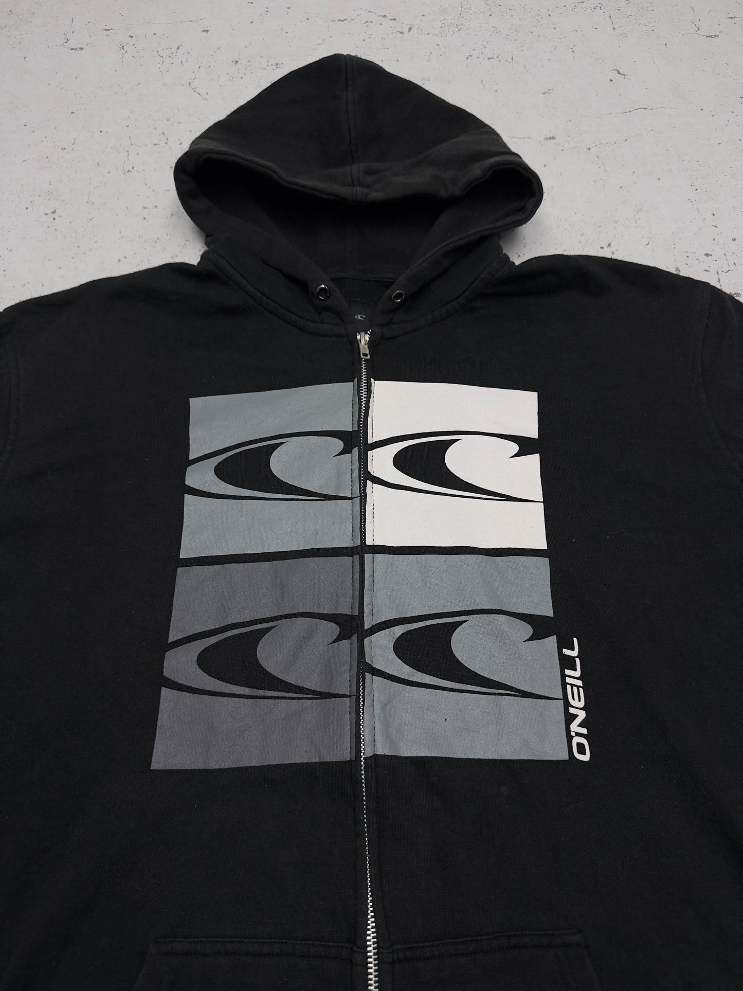O'Neill Zip-Hoodie Schwarz Vorderseite Detail