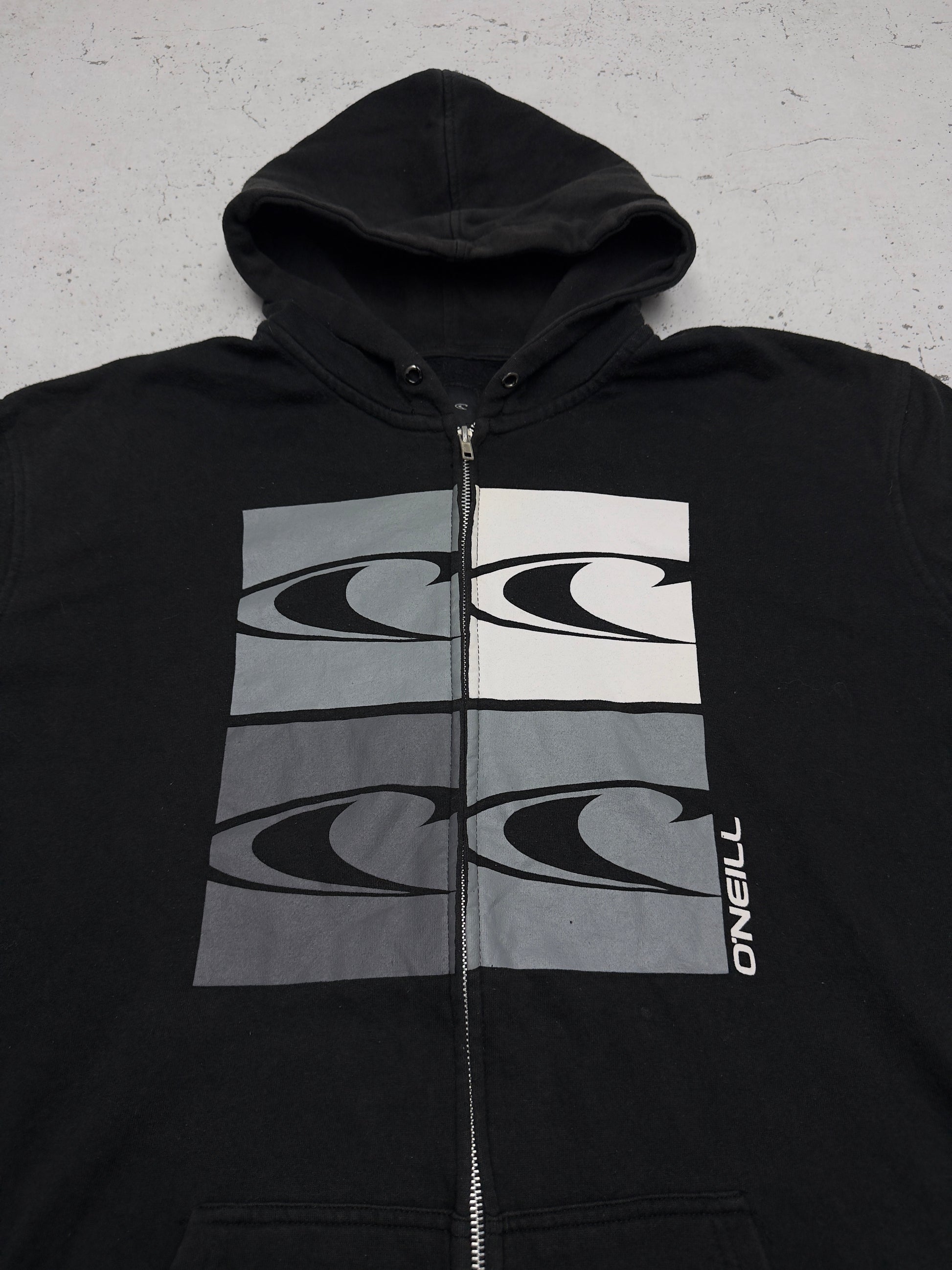 O'Neill Zip-Hoodie Schwarz Vorderseite Detail