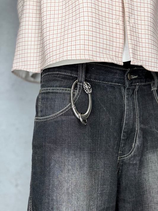"Drip Star" Silber Karabiner mit Stern Design Star Charm Streetwear Anhänger