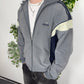 Adidas vintage Zipper Sweatshirt Jacke Velour Samt grau XL