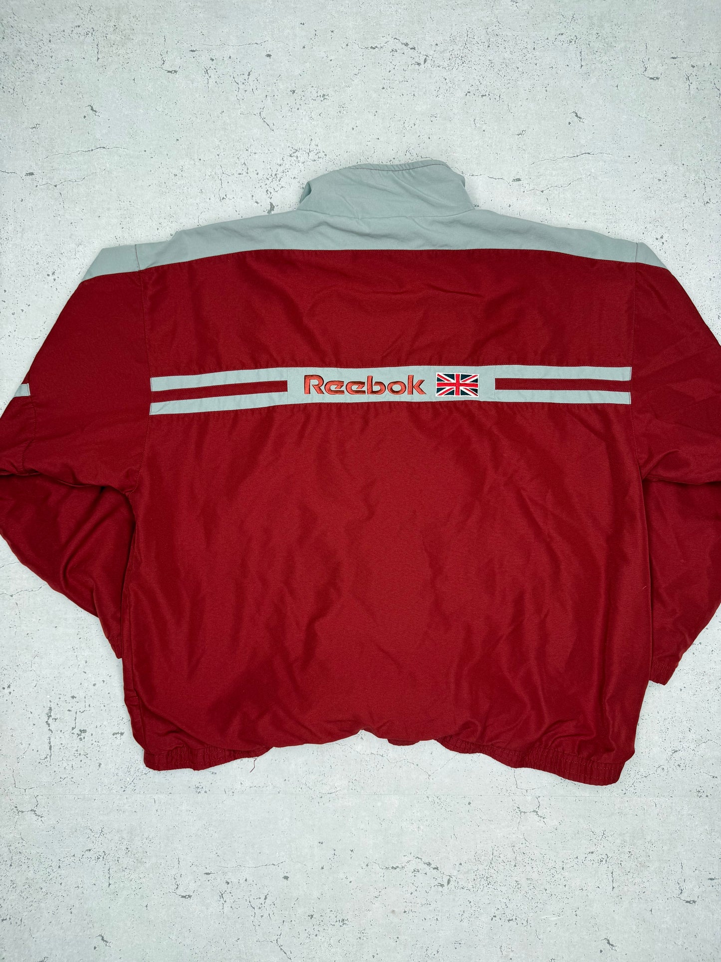 Reebok vintage big Logo embroidered Trackjacket Zipper Windbreaker XL