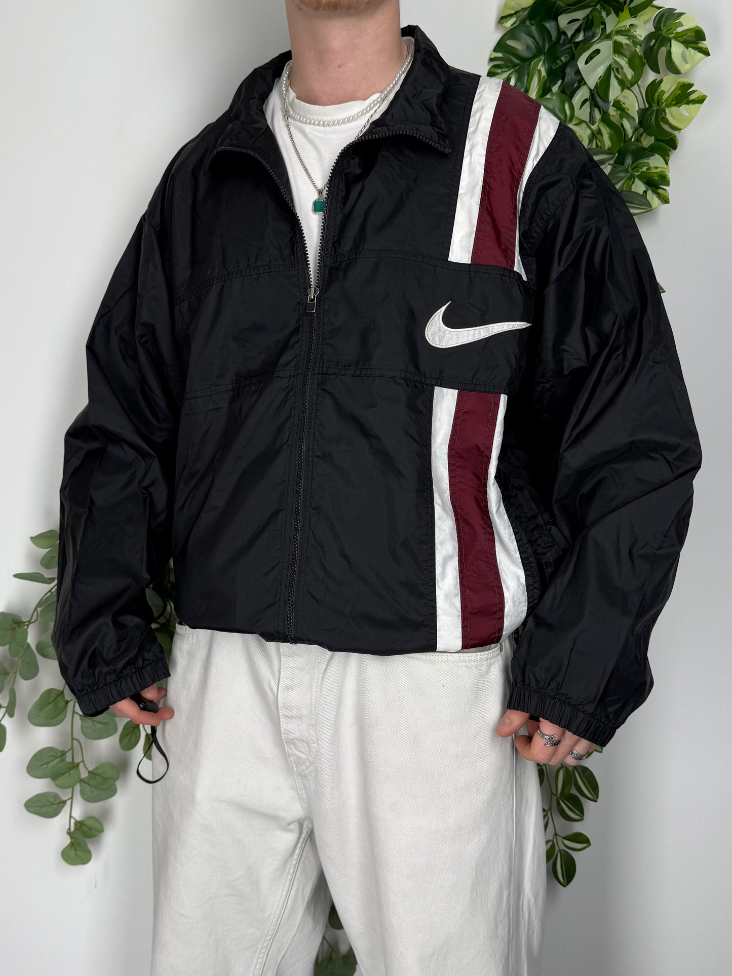 Nike vintage Swoosh embroidered Trackjacket WIndbreaker Jacke XL