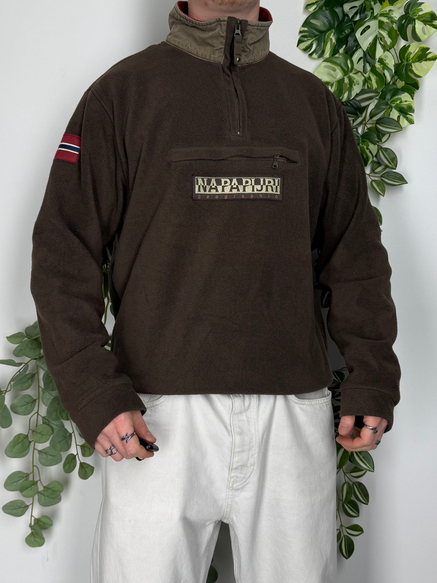 Napapijri vintage warmer Fleece Zip Sweatshirt Sweater L