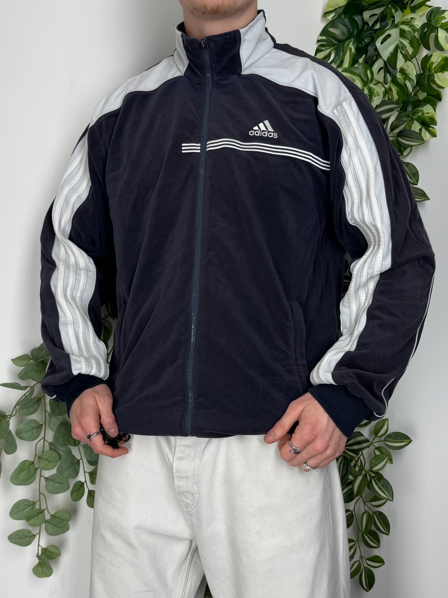 Adidas vintage Velour Samt Trackjacket Zipper Jacke L