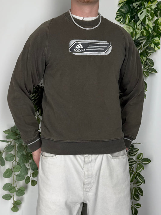 Adidas vintage big Logo embroidered Sweatshirt Sweater S