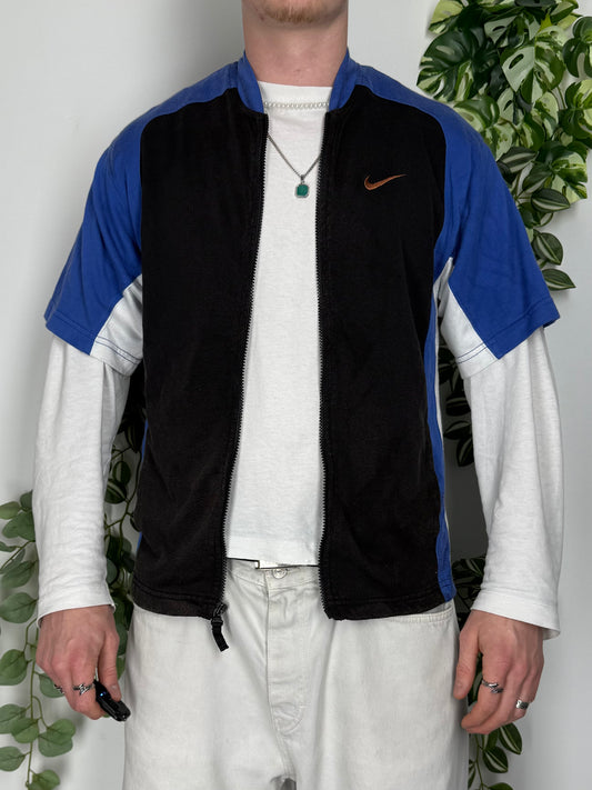 Nike vintage big Logo Basketball Shirt Zipper Jersey S