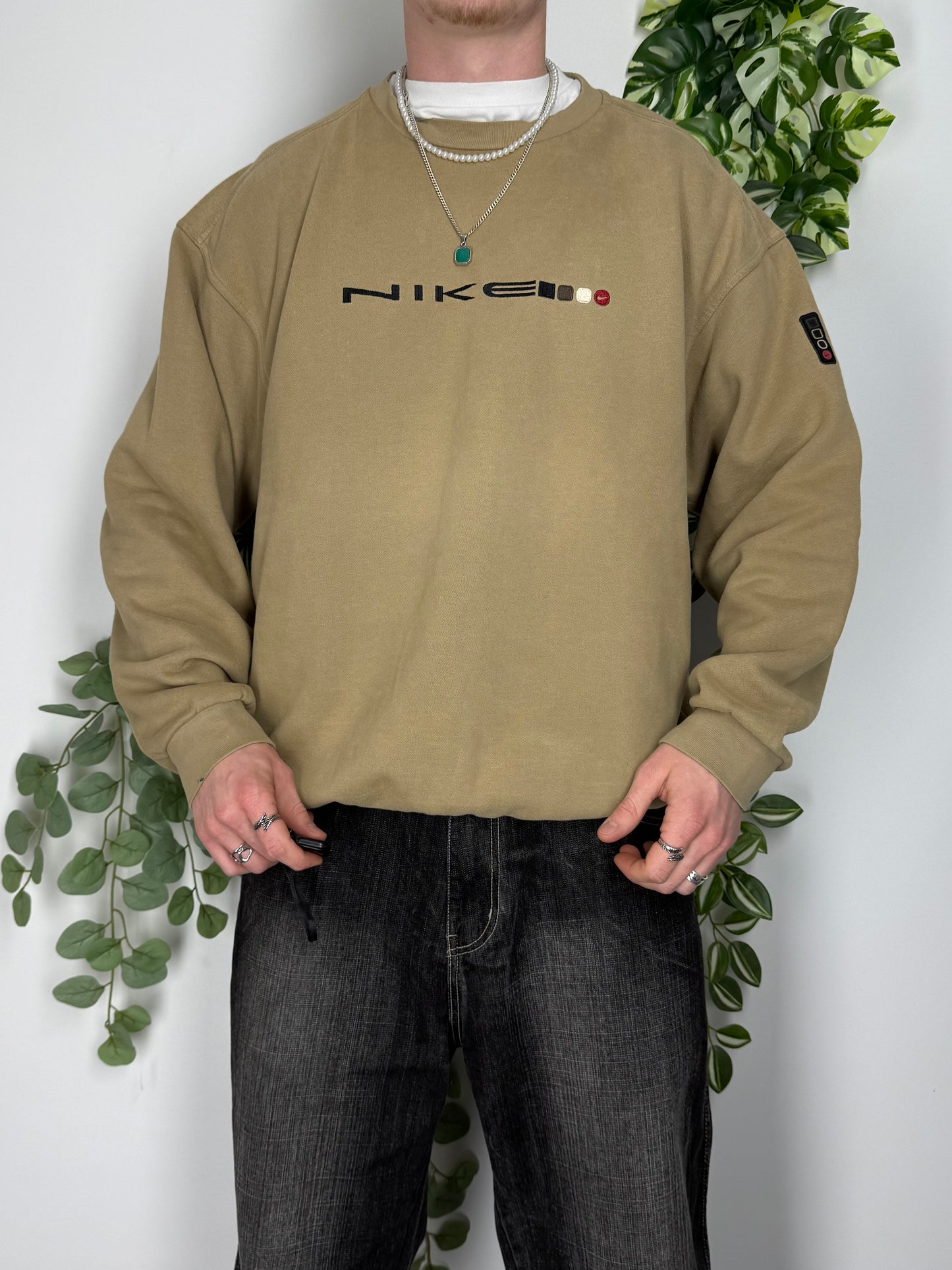 Nike vintage Spellout embroidered warmer Sweatshirt Sweater L