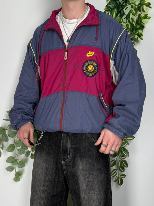 Nike vintage big Logo embroidered Spellout Trackjacket Windbreaker Jacke L