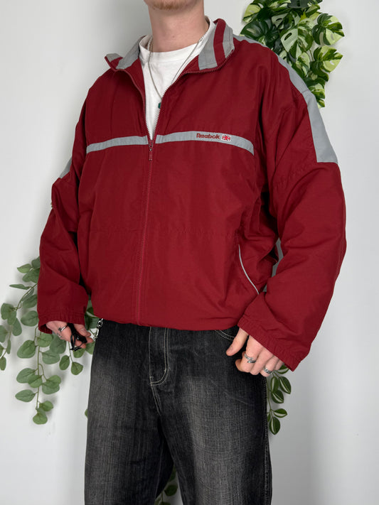Reebok vintage big Logo embroidered Trackjacket Zipper Windbreaker XL