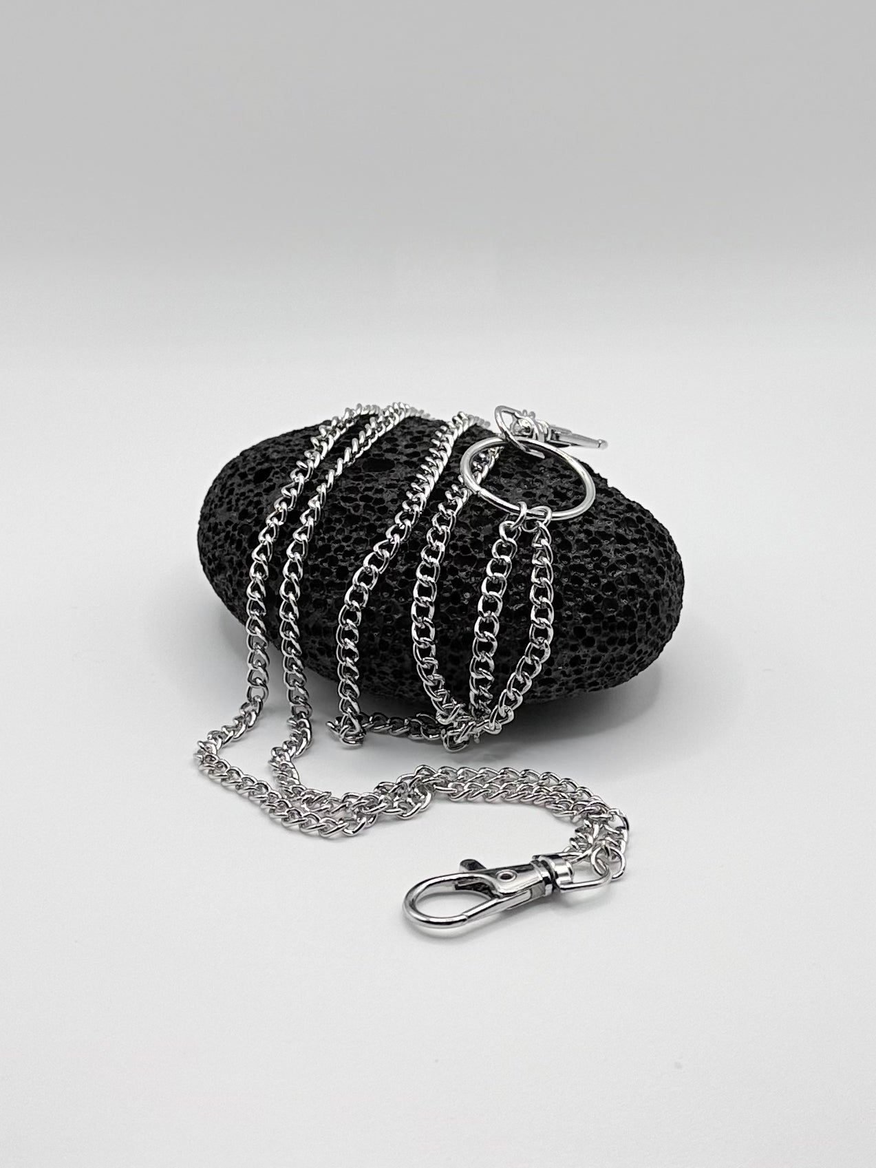"Two-Layer" silber Hosenkette Streetwear Y2K Schmuck Fashion Accesoires