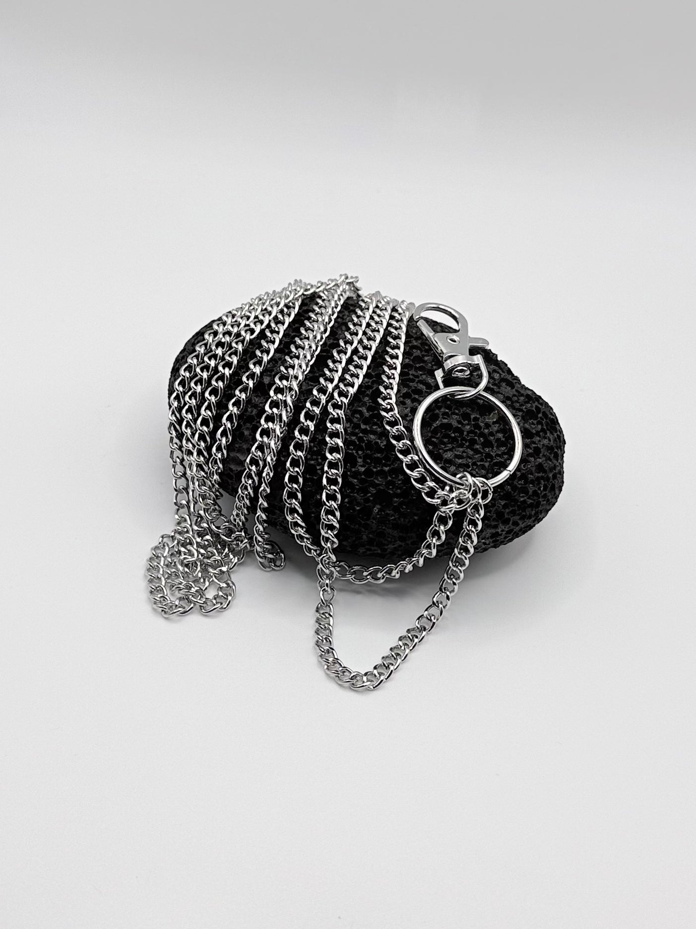 "Triple-Layer" silber Hosenkette dreireihig Streetwear Accesoires Fashion Schmuck