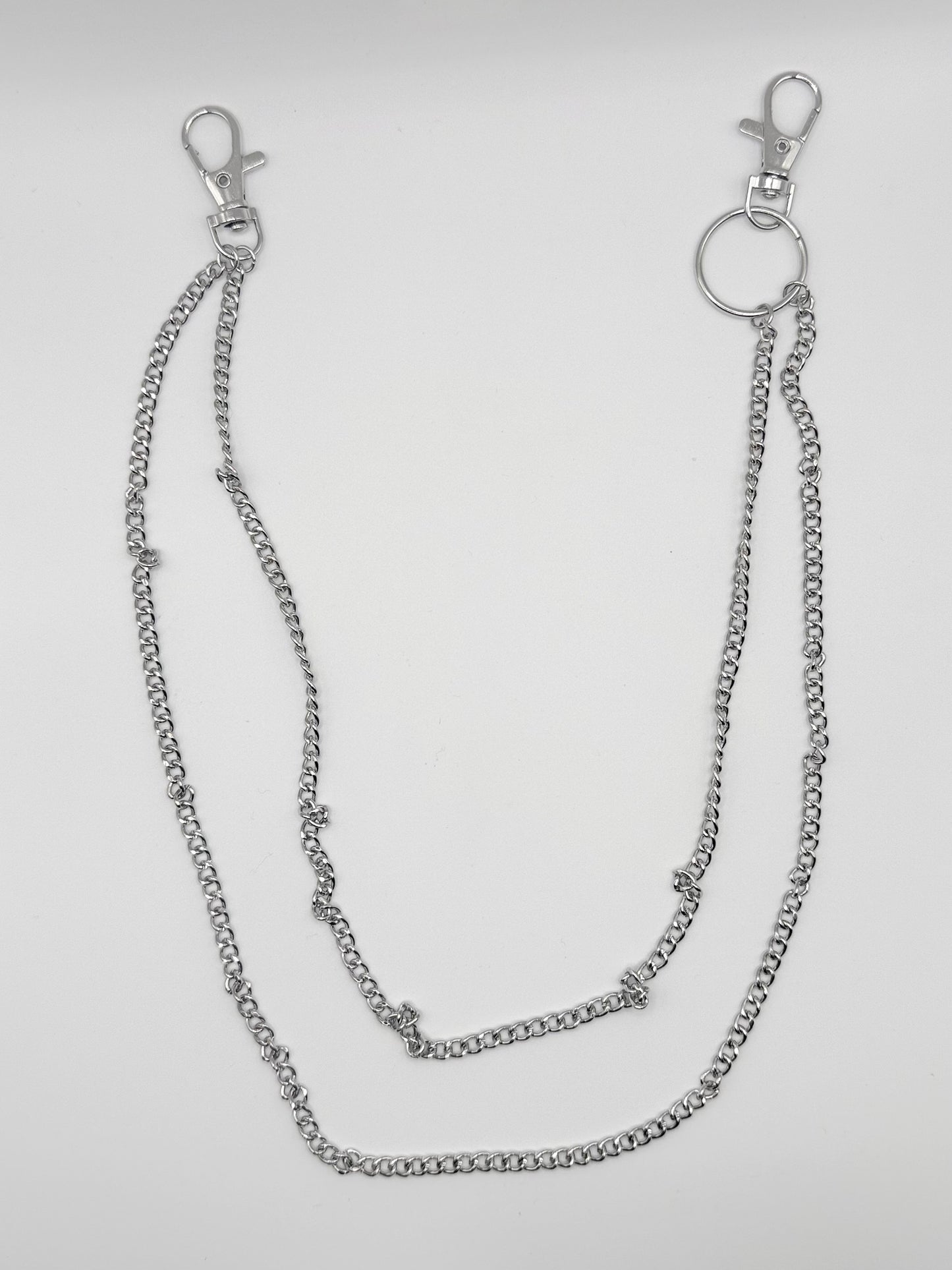 "Two-Layer" silber Hosenkette Streetwear Y2K Schmuck Fashion Accesoires