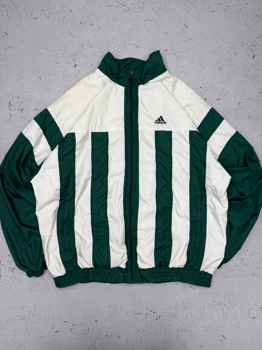 Adidas vintage Trackjacket Windbreaker Jacke weiß grün XL