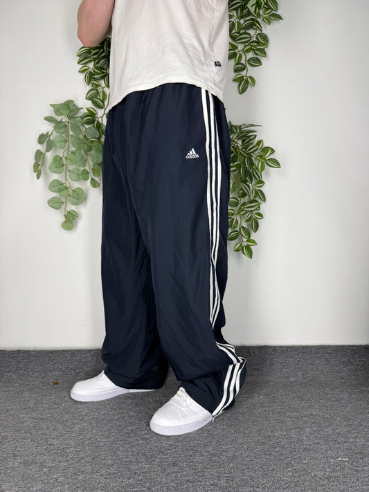 Adidas vintage Trackpants Three Stripes baggy Fit Jogginghose blau XXL