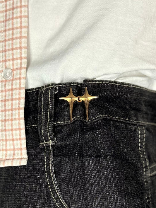 StarHold Clips Gold – 4er Set – Jeans & Jacken enger machen / croppen Y2K Gürtel