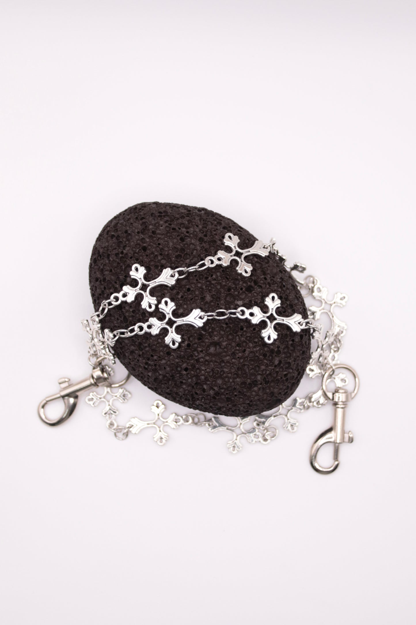 "Holy Drip" - Silberne Hosenkette mit Kreuzanhängern - Cross Chain Y2K Skater Streetwear