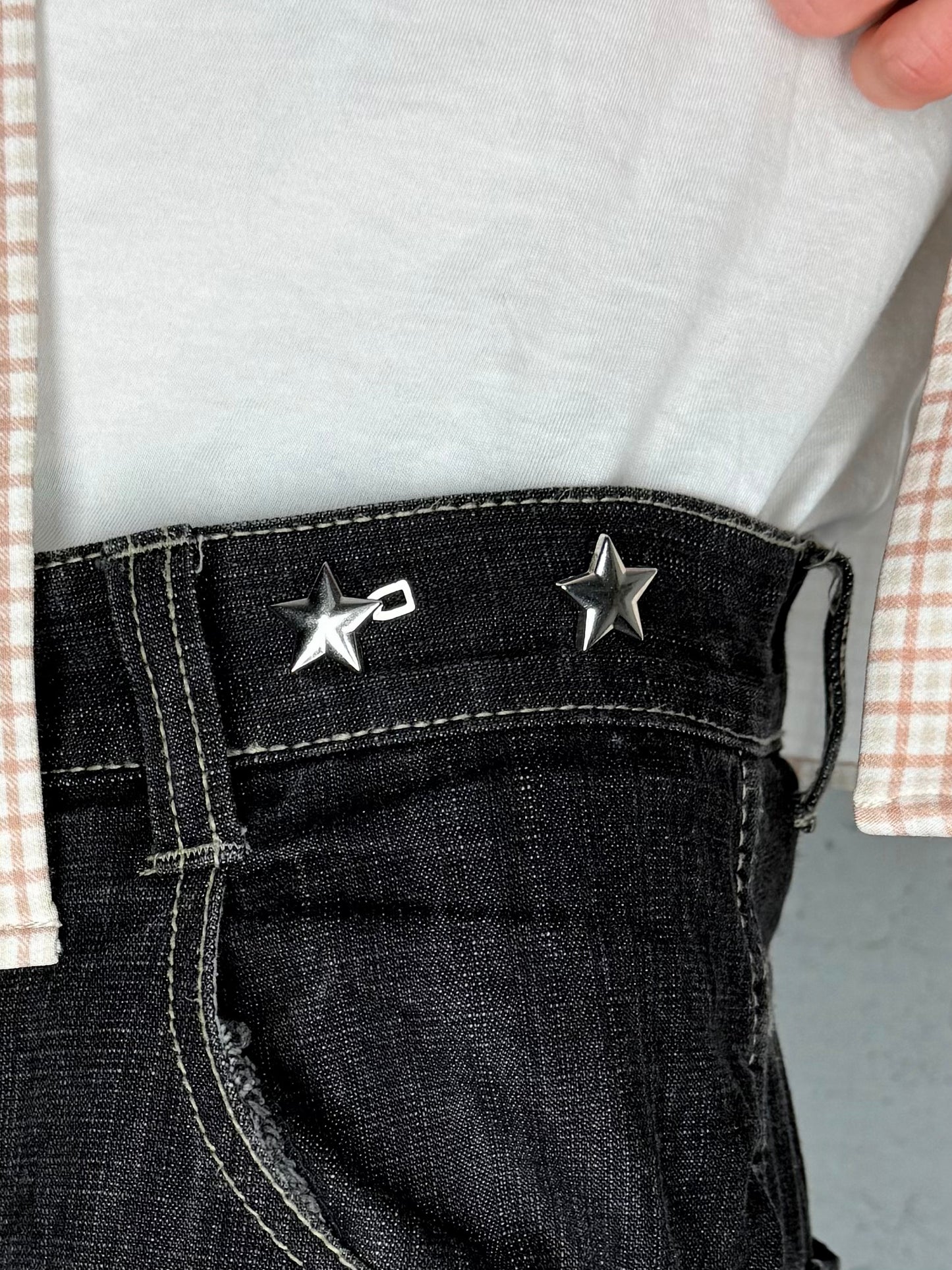 "StarClip" Gürtel Clips Silber Streetwear Belt Ersatz Croppen Stern Design Silber Gold