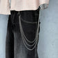 "Triple-Layer" silber Hosenkette dreireihig Streetwear Accesoires Fashion Schmuck