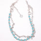 "Blue Reign" - Silberne Hosenkette mit türkisfarbenen Perlen - stylisches Accessoire Y2K
