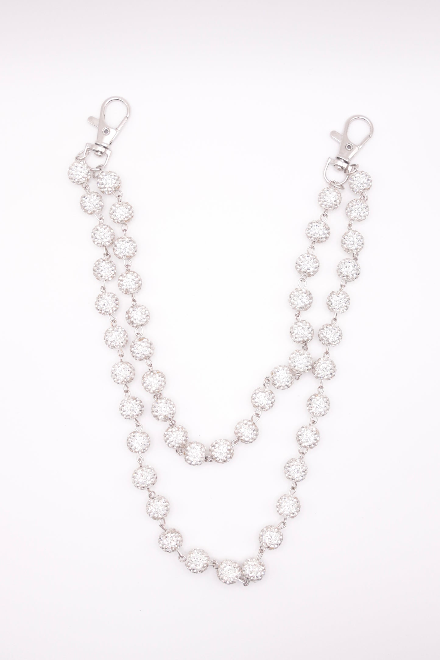 „Crystal Sphere“ Doppellagige Strass-Hosenkette Iced Out