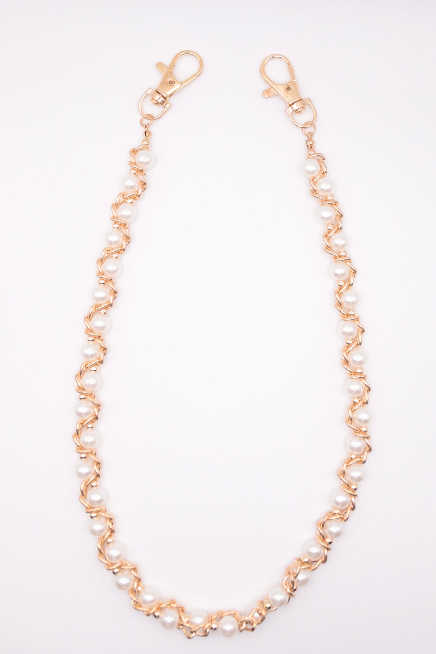 "Desert Pearl" - Edle Perlen-Hosenkette / Wallet Chain mit Gold-Details – Y2K Streetstyle Accessoire
