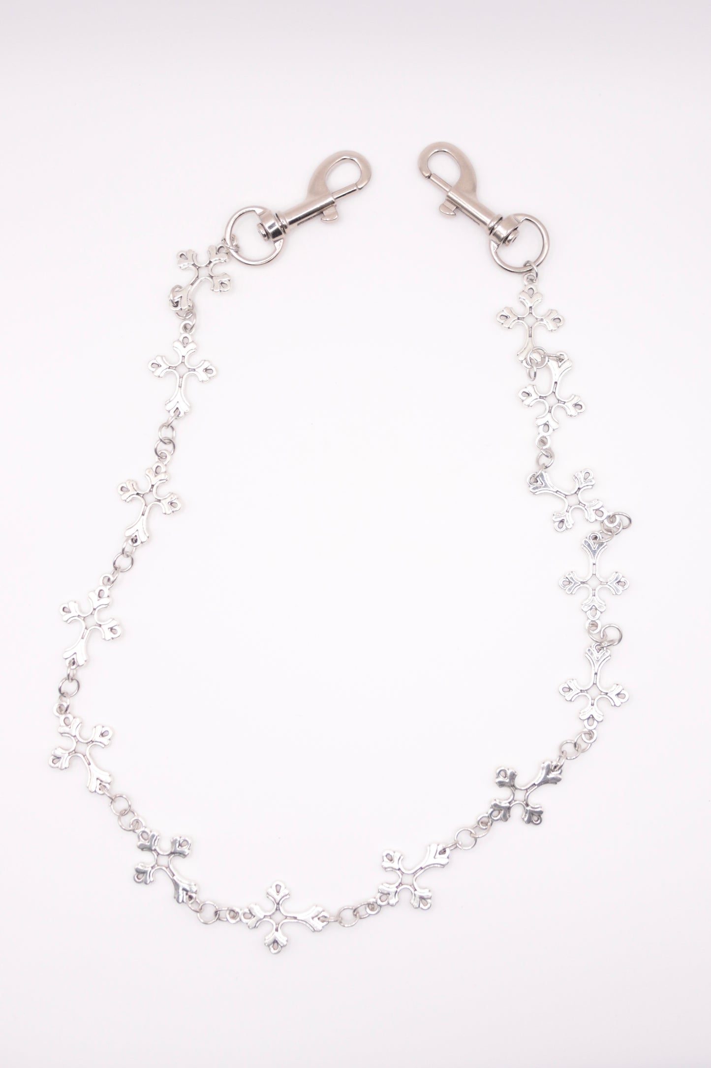"Holy Drip" - Silberne Hosenkette mit Kreuzanhängern - Cross Chain Y2K Skater Streetwear
