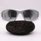 Silber Sport-Sonnenbrille • Futuristic Y2K Vibe