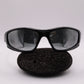Schwarze Sport-Sonnenbrille • Futuristic Y2K Vibe