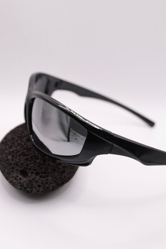 Schwarze Sport-Sonnenbrille • Futuristic Y2K Vibe