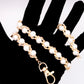 "Desert Pearl" - Edle Perlen-Hosenkette / Wallet Chain mit Gold-Details – Y2K Streetstyle Accessoire