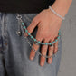 "Western Spirit" - Silberne Hosenkette mit türkisfarbenen Perlen & Cowboy-Hut Charm