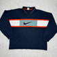 Nike vintage big swoosh logo Langarm Shirt dünner Sweater Sweatshirt L