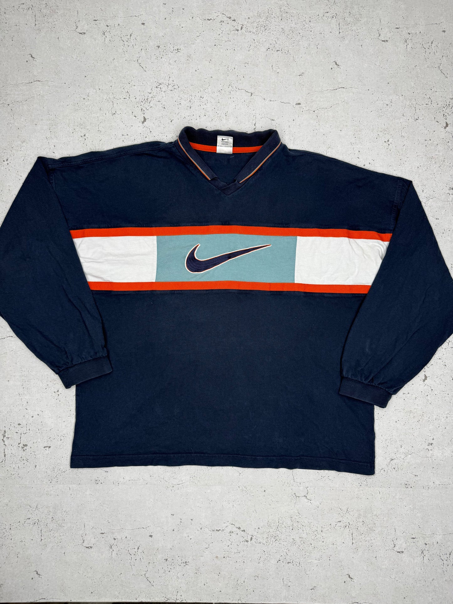 Nike vintage big swoosh logo Langarm Shirt dünner Sweater Sweatshirt L