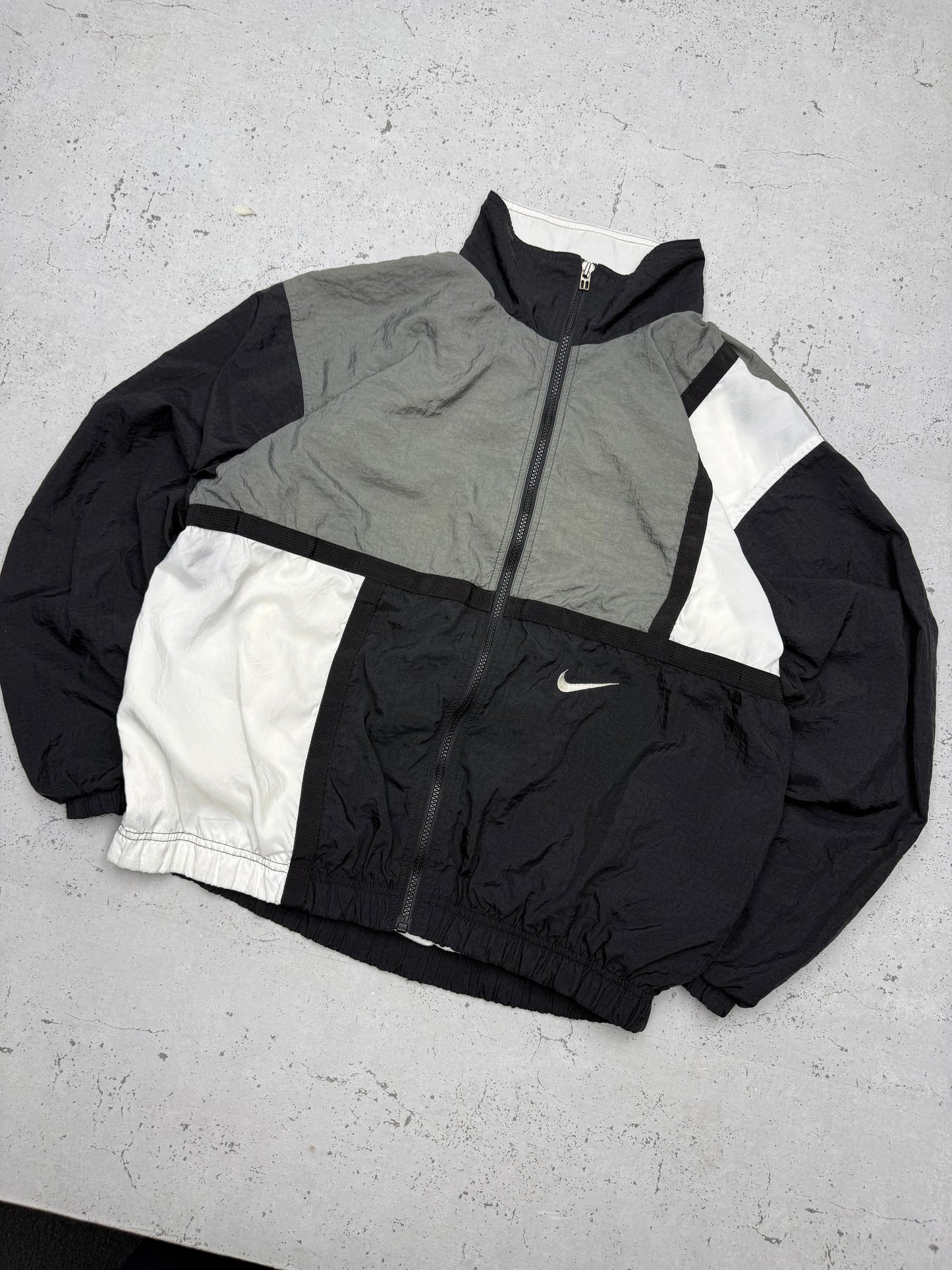 Nike vintage big Logo Trackjacket Windbreaker Jacke schwarz M