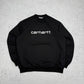 Carhartt vintage big Logo Sweatshirt Sweater Crewneck schwarz L