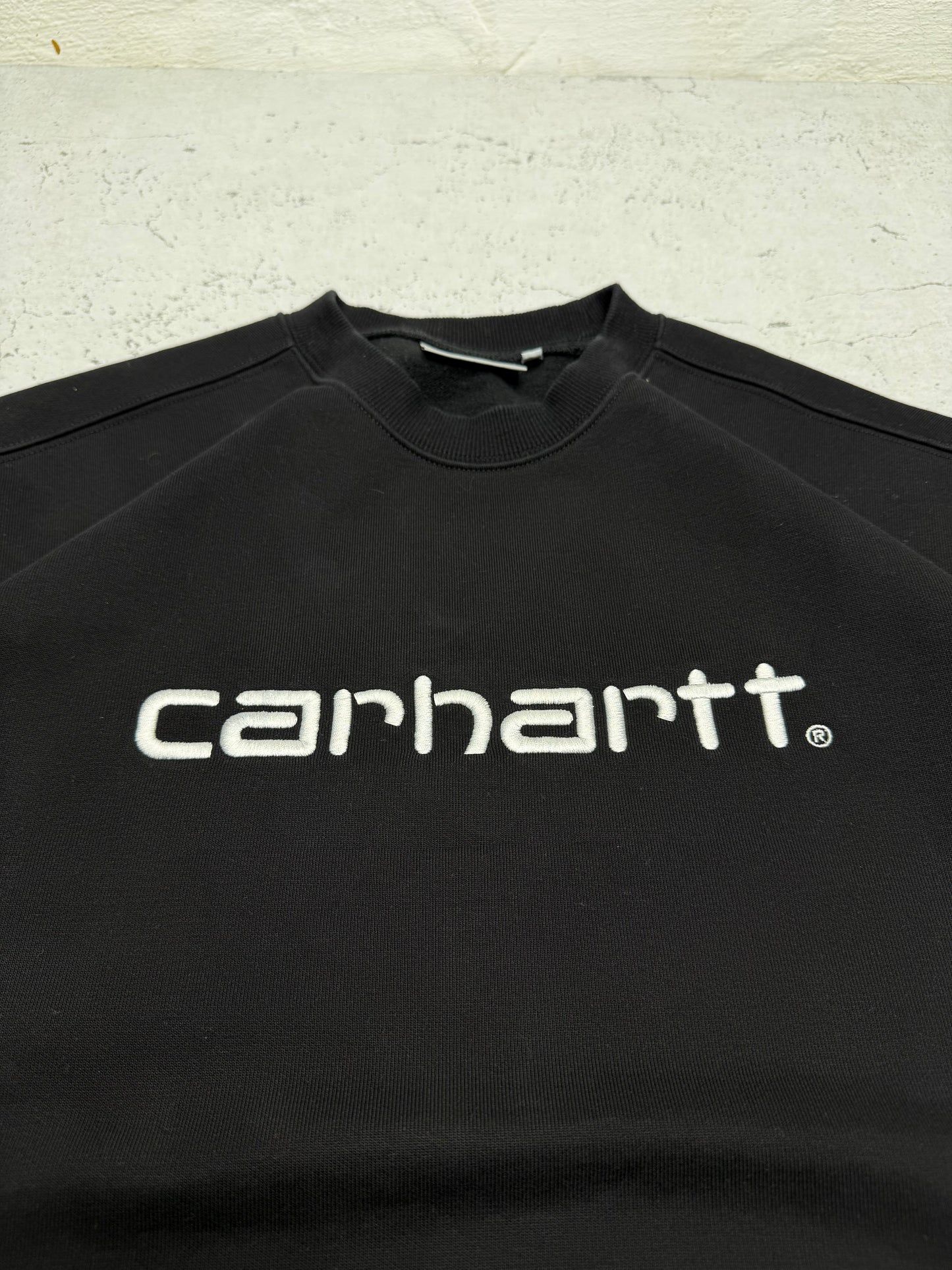 Carhartt vintage big Logo Sweatshirt Sweater Crewneck schwarz L