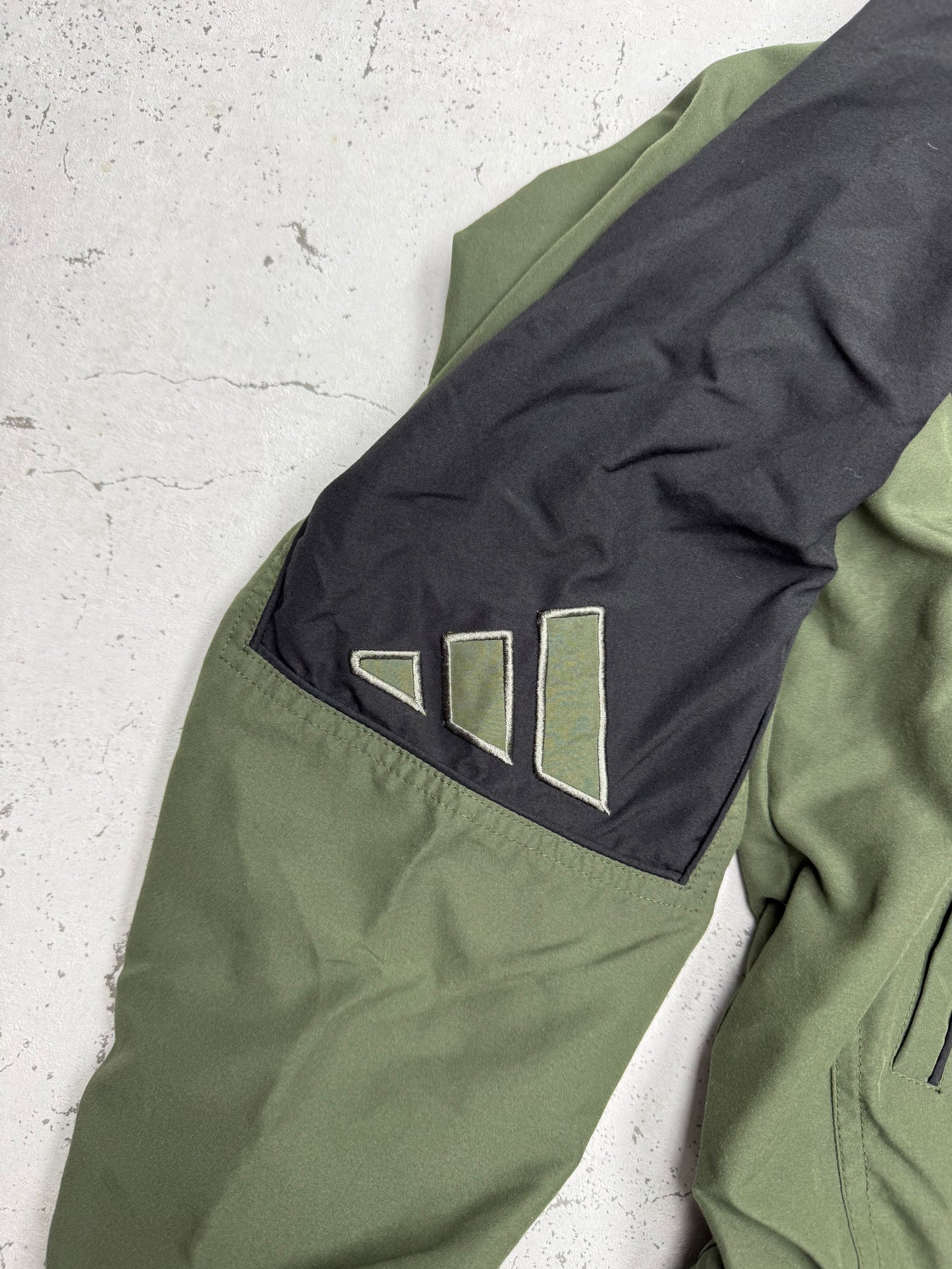 Adidas vintage Trackjacket Windbreaker Jacke big Logo grün schwarz XL