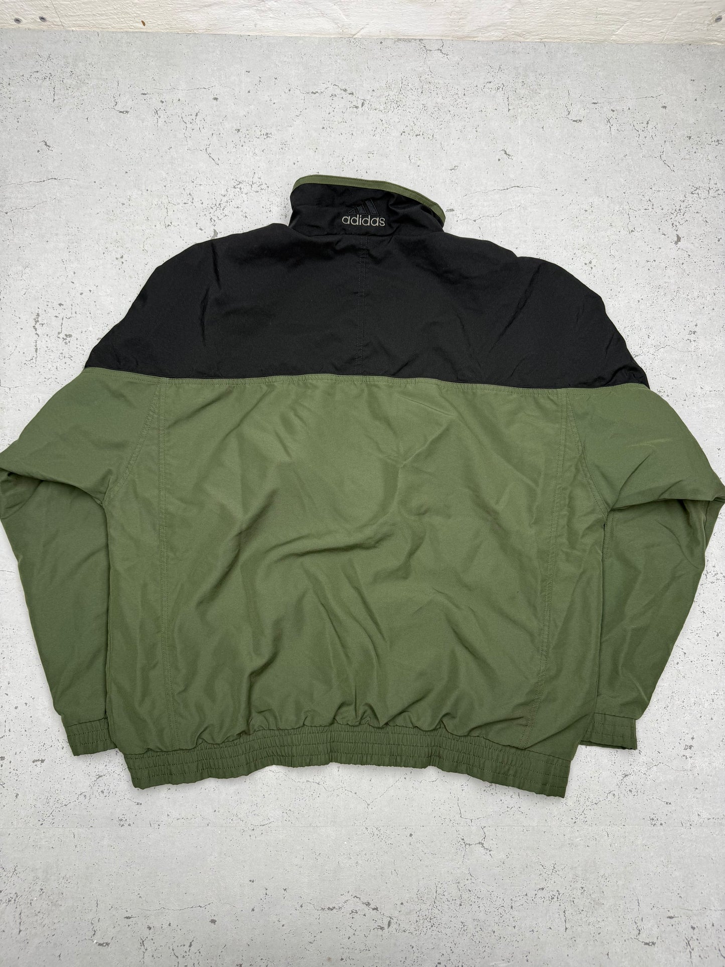 Adidas vintage Trackjacket Windbreaker Jacke big Logo grün schwarz XL