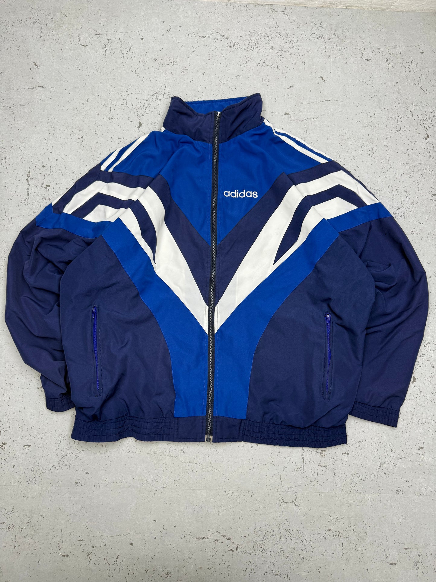 Adidas vintage Trackjacket Windbreaker Jacke blau XL