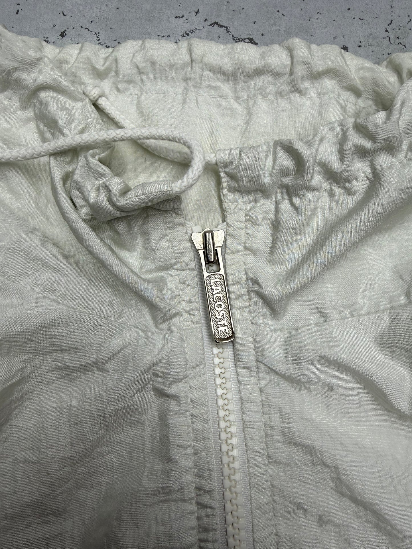 Lacoste vintage Trackjacket Windbreaker Flowers Jacke weiß M