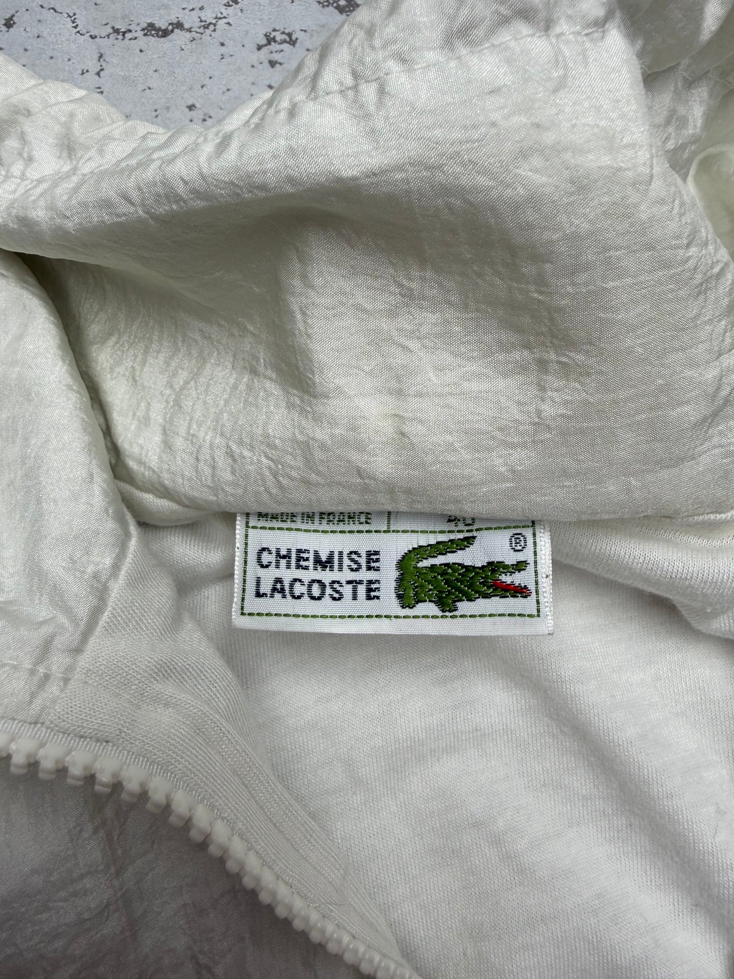 Lacoste vintage Trackjacket Windbreaker Flowers Jacke weiß M