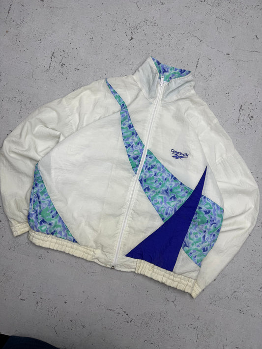 Reebok vintage Trackjacket Windbreaker Jacke 80s 90s weiß M