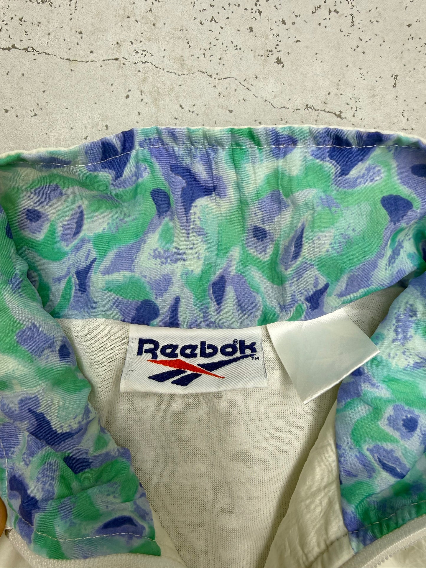 Reebok vintage Trackjacket Windbreaker Jacke 80s 90s weiß M