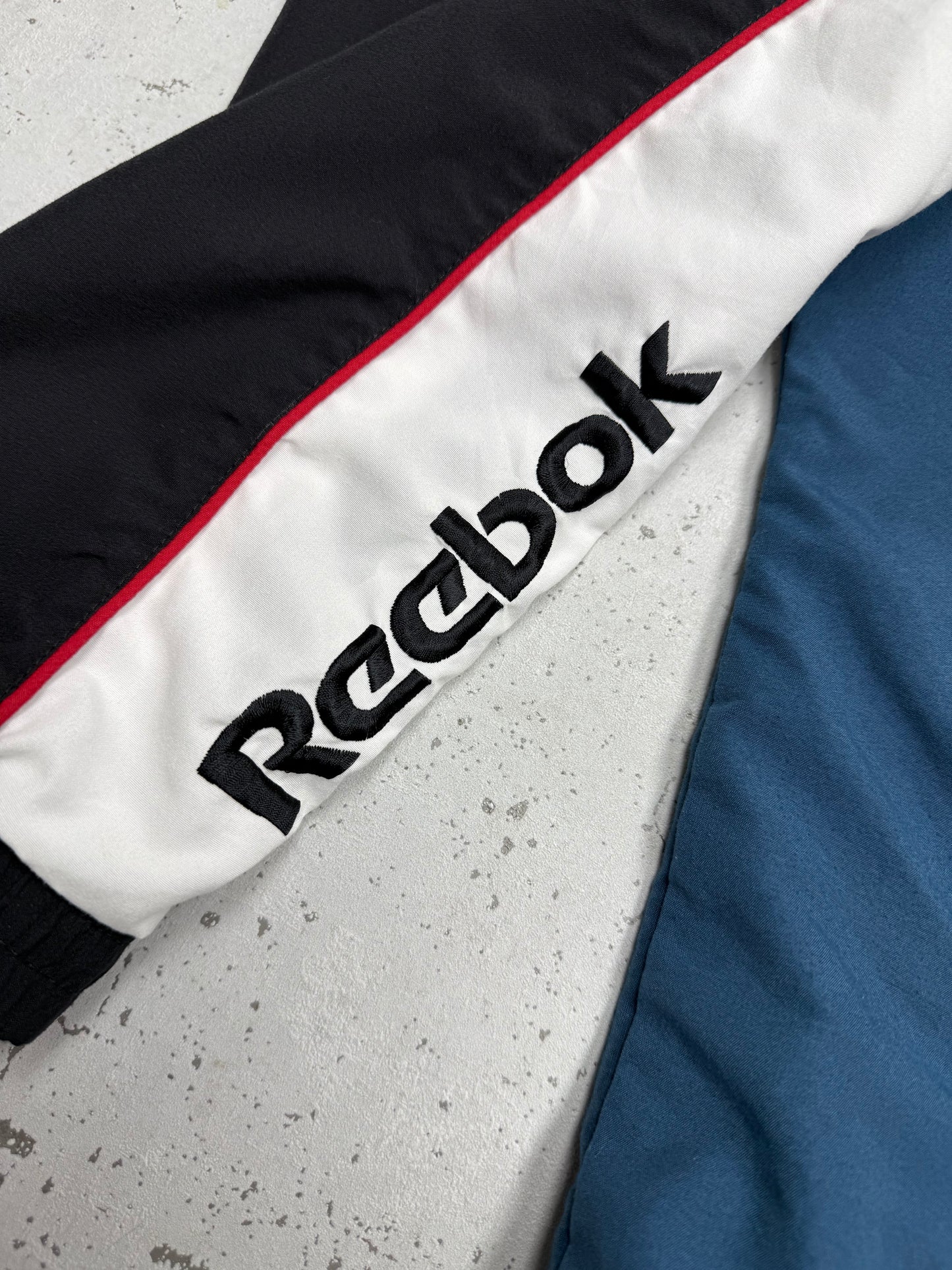 Reebok vintage big Logo Trackjacket Windbreaker Jacke schwarz XL
