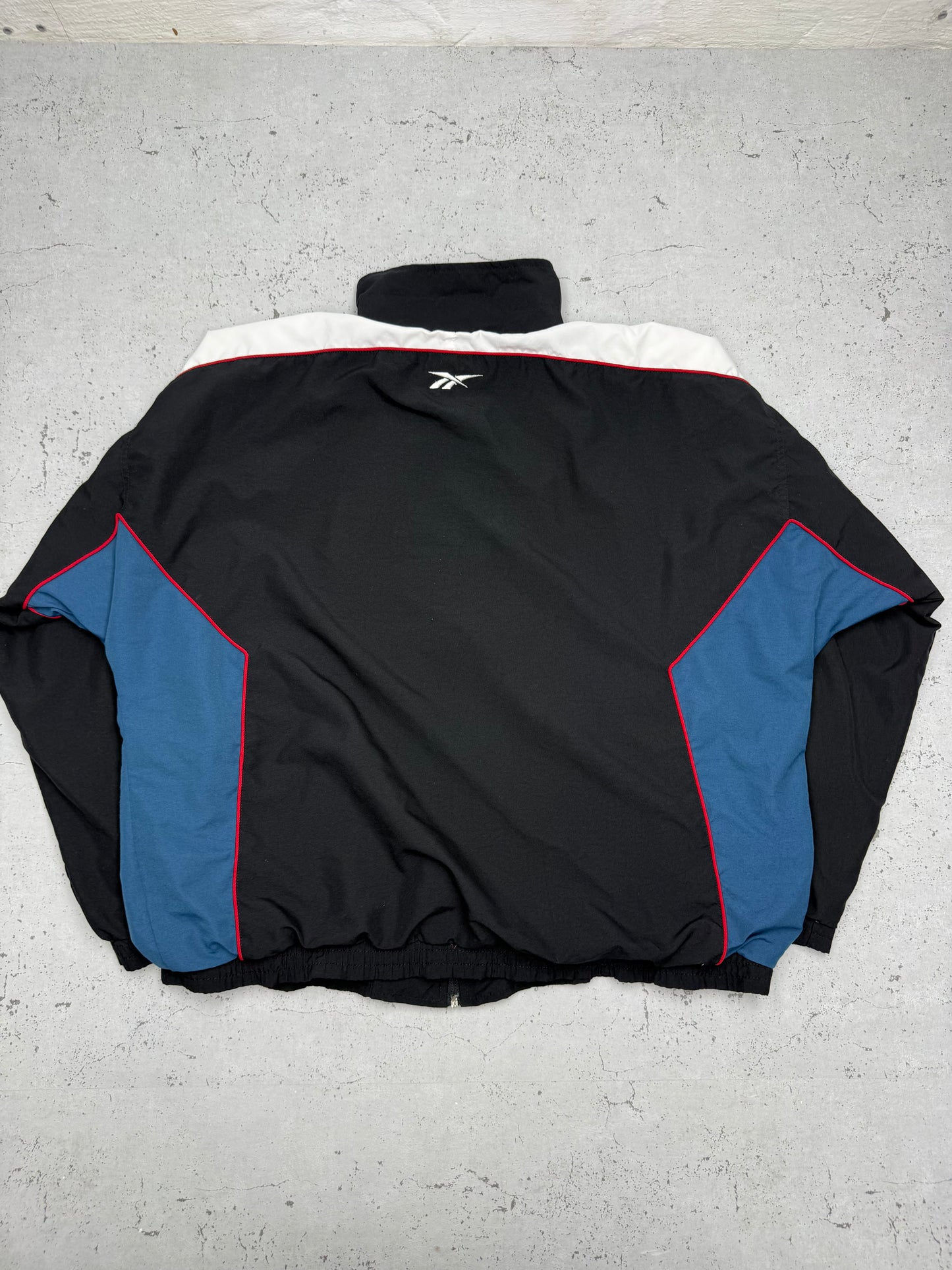 Reebok vintage big Logo Trackjacket Windbreaker Jacke schwarz XL