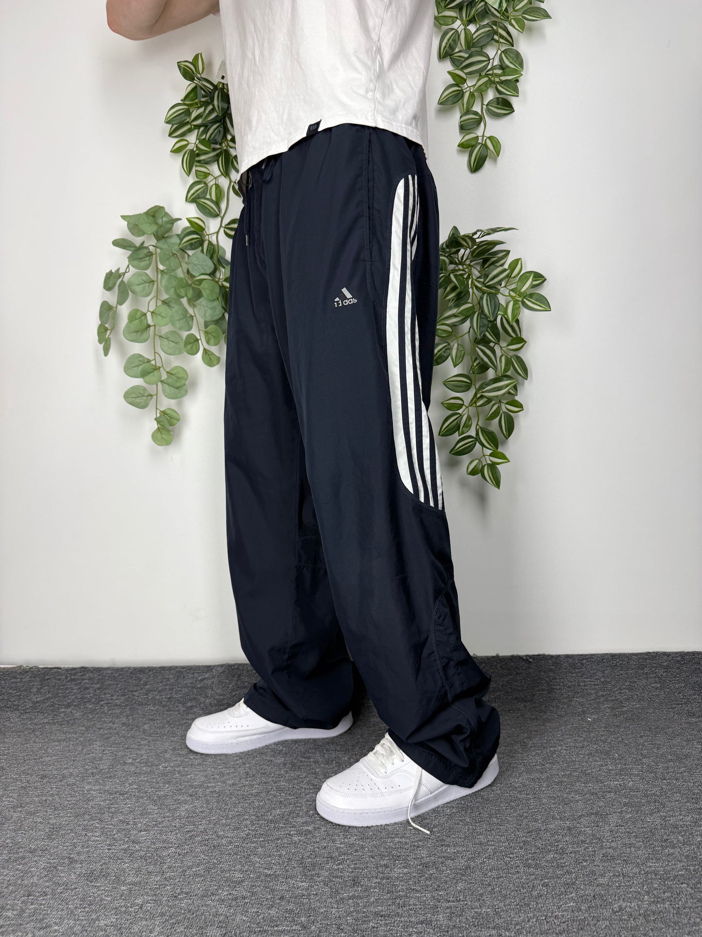 Adidas vintage Trackpants Jogger Jogginghose streetwear baggy Fit blau XL
