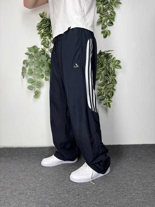 Adidas vintage Trackpants Jogger Jogginghose streetwear baggy Fit blau XL