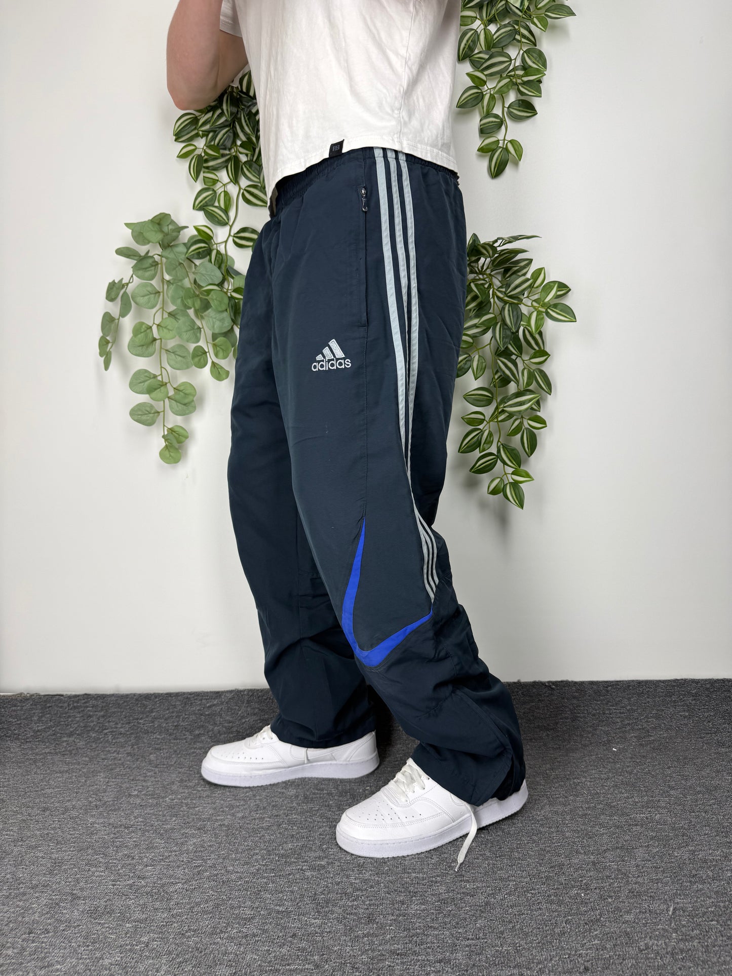 Adidas vintage Trackpants Jogger Jogginghose streetwear baggy Fit blau L