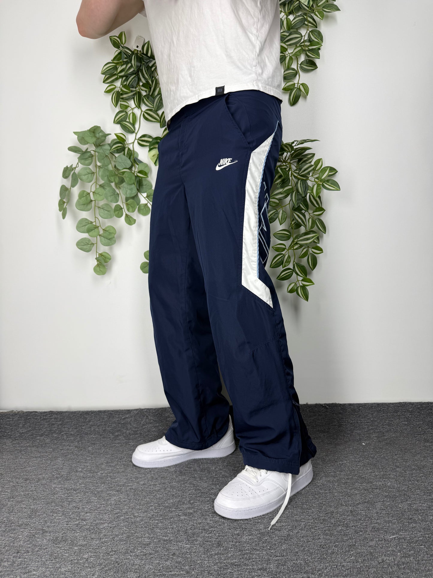 Nike vintage Trackpants Jogger Jogginghose streetwear baggy Fit blau XS
